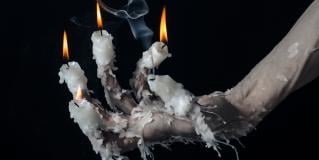 lit candles